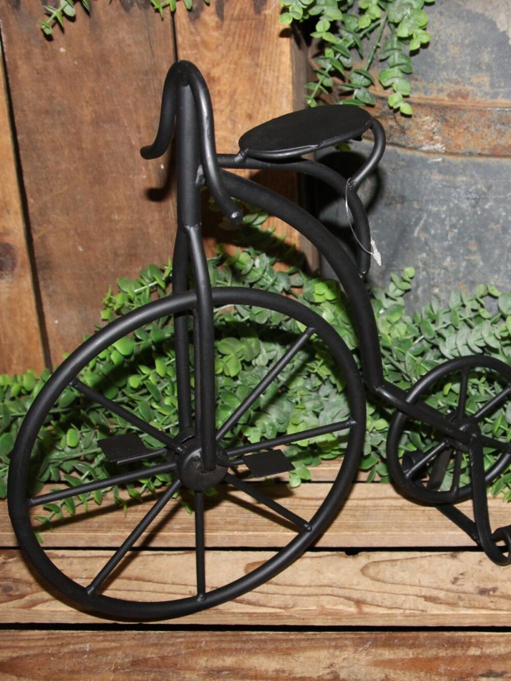 Black Retro Vintage Inspired Wrought Iron & Metal Desk Top Shelf Display Bicycle